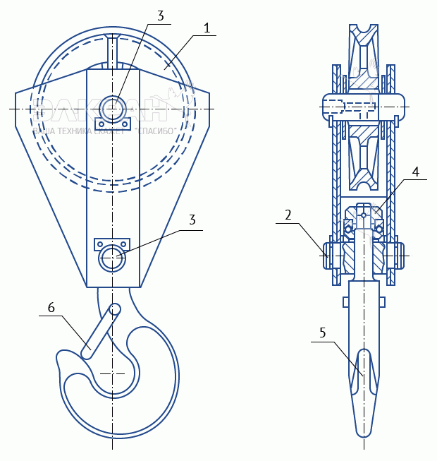 Крюковая подвеска крана рисунок 2
